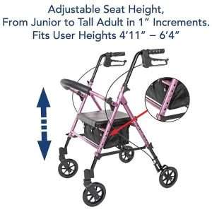 Carex Step 'N Rest Rolling Walker - Image 8