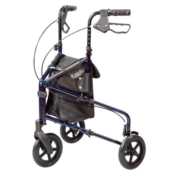 Carex Trio Rolling Walker – Lightweight Mobility Walker 3 Wheels with Storage Bag