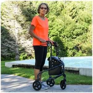 Carex Trio Rolling Walker – Lightweight Mobility Walker 3 Wheels - Image 2
