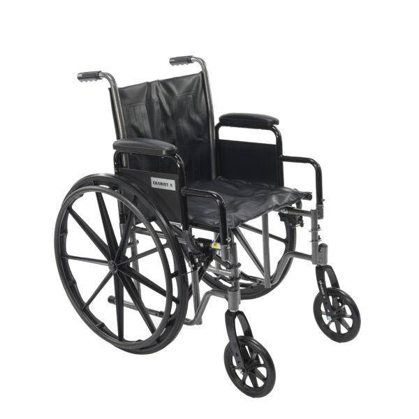 Proactive Medical Chariot II hemi wheelchair with adjustable seat height and swing-away footrests