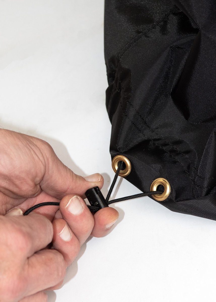 Drawcord with cord lock on a Diestco powerchair storage cover