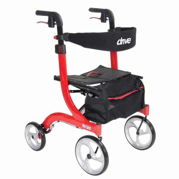 Drive Medical Nitro 4 Wheel Rollator red Drive Medical Nitro 4 Wheel Rollator red