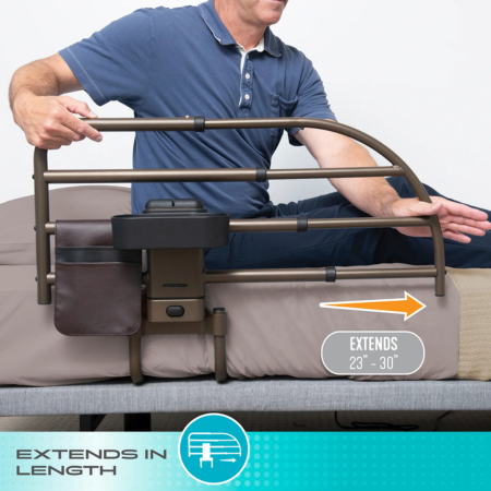 Stander Click Extendable Bed Rail for Seniors & Adjustable Beds 3 Extendable bed rail 3 Extendable bed rail 3