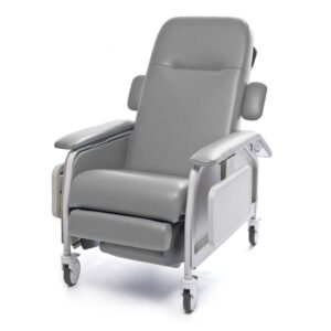 Lumex FR577RG recliner chair with tray and wheels for clinical patient care