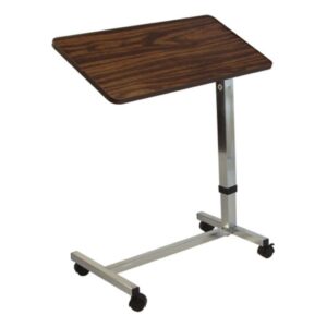 Lumex Deluxe Tilt-Top Overbed Table with Adjustable Height and Locking Casters