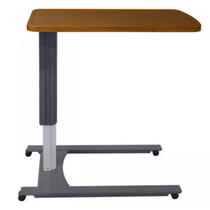 (NEEDS PRICING) Lumex Overbed Table – Single or Flip Top, Adjustable Height, Graphite Grey U-Base for Hospital & Home Use - Image 2