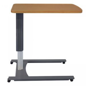 (NEEDS PRICING) Lumex Overbed Table – Single or Flip Top, Adjustable Height, Graphite Grey U-Base for Hospital & Home Use - Image 3