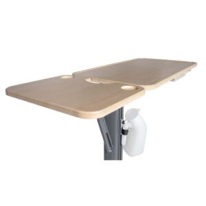 (NEEDS PRICING) Lumex Overbed Table – Single or Flip Top, Adjustable Height, Graphite Grey U-Base for Hospital & Home Use - Image 6