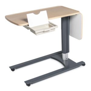 (NEEDS PRICING) Lumex Overbed Table – Single or Flip Top, Adjustable Height, Graphite Grey U-Base for Hospital & Home Use - Image 7