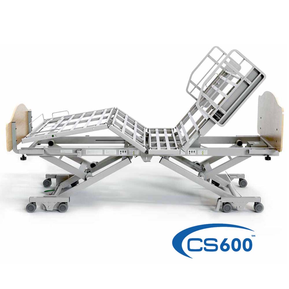 Invacare CS600 adjustable hospital bed with expandable width and cardiac chair position
