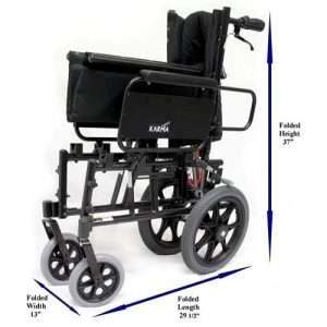 Karman KM-5000 Ultra Light Reclining Transport Wheelchair - Image 6