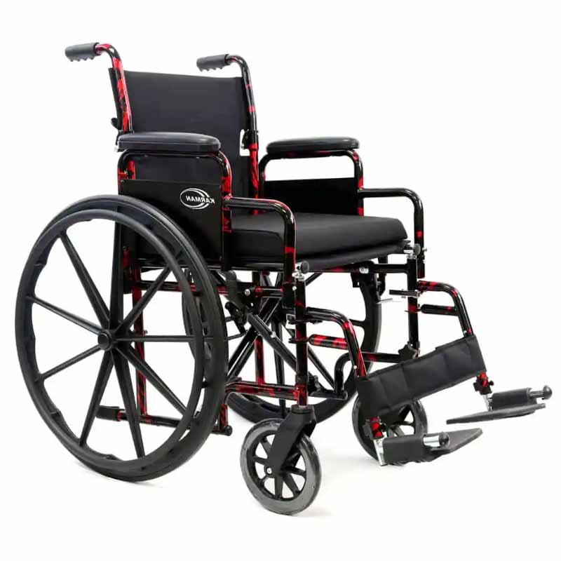 Karman LT-770Q Red Light Foldable Wheelchair for Easy Mobility