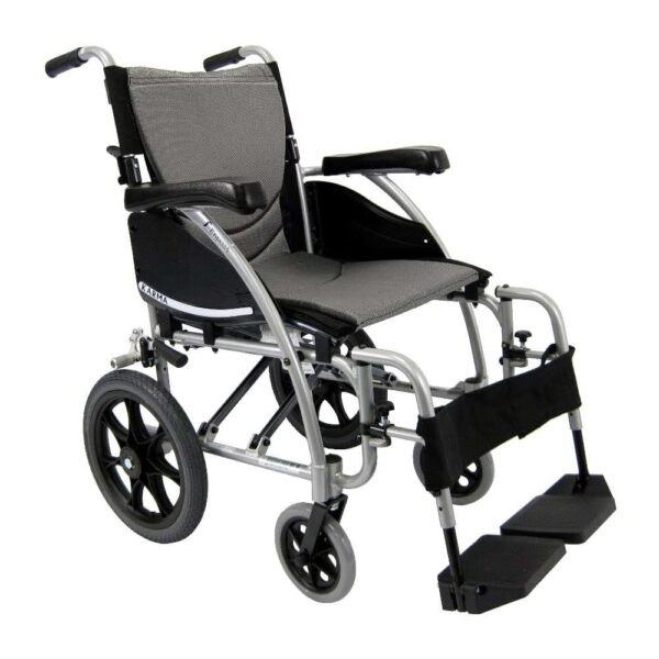 Karman S Ergo 115 Ergonomic Transport Wheelchair with Wire Break and Swing Away Footrest Karman S Ergo 115 Ergonomic Transport Wheelchair with Wire Break and Swing Away Footrest