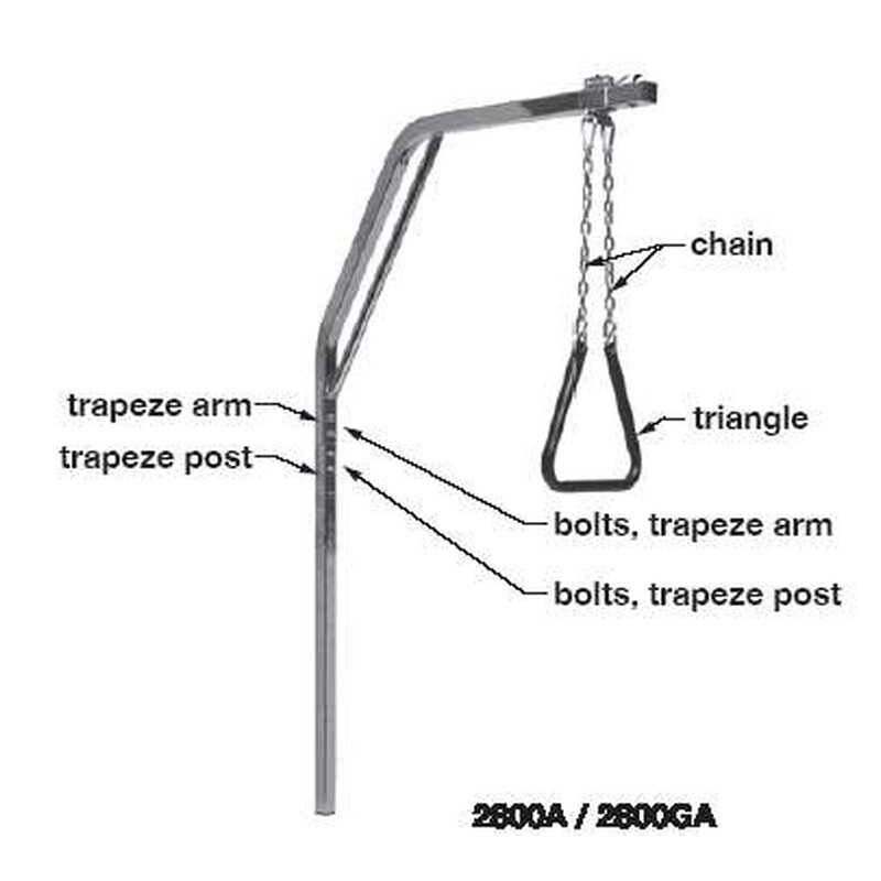 Lumex 2800A Versa-Helper Headboard Trapeze – Chrome-Plated Trapeze for Metal Frame Headboards or Floor Stand