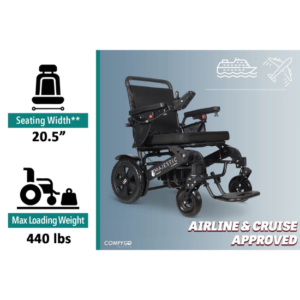 ComfyGO MAJESTIC 440 HD PLUS Heavy Duty Electric Wheelchair – 440 lb Capacity Folding Bariatric Power Wheelchair - Image 9
