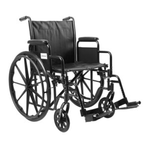 McKesson Wheelchair Dual Axle Desk Length Arm Swing-Away Footrest Black Upholstery - Image 1