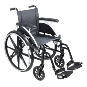 Drive Medical Viper Lightweight Pediatric Wheelchair with adjustable footrests and push-to-lock wheel locks