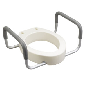 Drive Medical Raised Toilet Seat with Arms 3-1/2 Inch Height White 300 lbs. Weight Capacity - Image 1