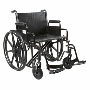 McKesson Bariatric Wheelchair Dual Axle Desk Length Arm Swing-Away Footrest - Image 1