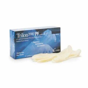 McKesson Trilon 2000 PF stretch vinyl exam gloves, large, ivory