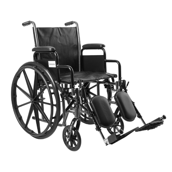 McKesson wheelchair with elevating leg rests and dual axle