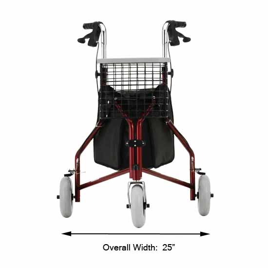 Nova Ortho Med 3 Wheel Rollator Traveler Red4 Nova Ortho Med 3 Wheel Rollator Traveler Red4