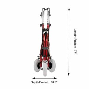 Nova Ortho-Med 3 Wheel Rollator Traveler® Red - Image 5