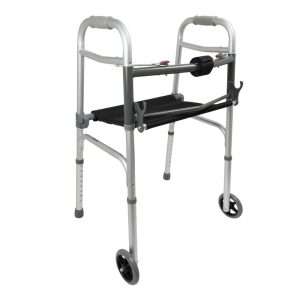 ProBasics Two-Button Walker with folding Seat and Wheels