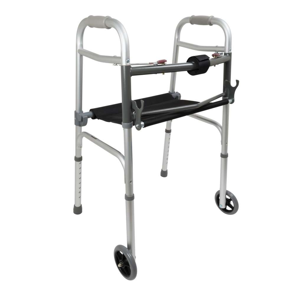 ProBasics Two-Button Walker with folding Seat and Wheels