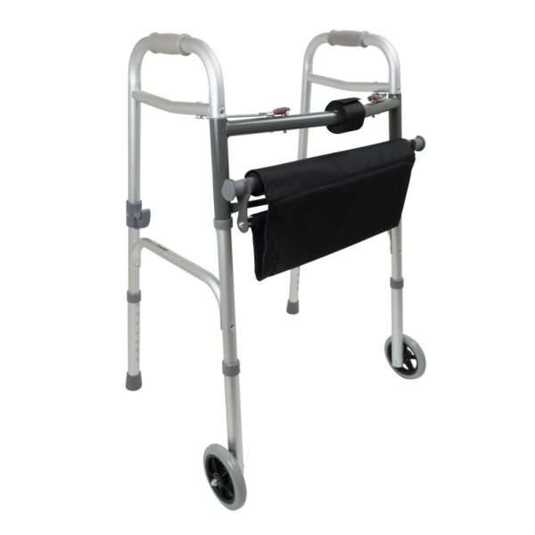 Walker with folding seat