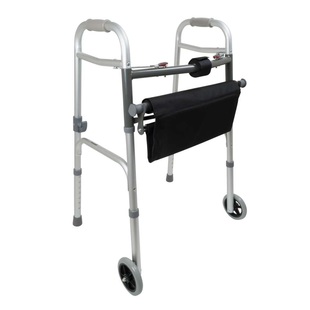 Walker with folding seat