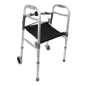 ProBasics Two-Button Folding Walker With Folding Seat Wheels - 2cs - Image 4