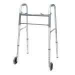 ProBasics Economy Two-Button Folding Steel Walker with 5" Wheels (Adult)