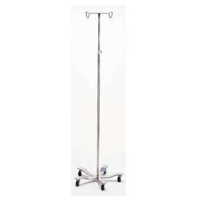 Pedigo 4-Hook IV Stand – 5-Leg All-Welded Heavy IV Pole with 2" Swivel Casters, 70 lb Overall Capacity