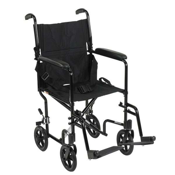 Drive Medical Lightweight Aluminum Transport Chair with swing-away footrests and composite wheels – Drive transport chair