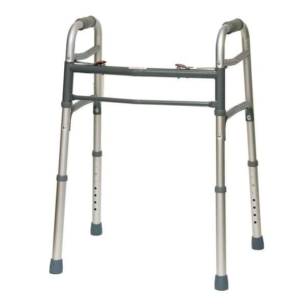 ProBasics Aluminum Two-Button Release Folding Walker Without Wheels