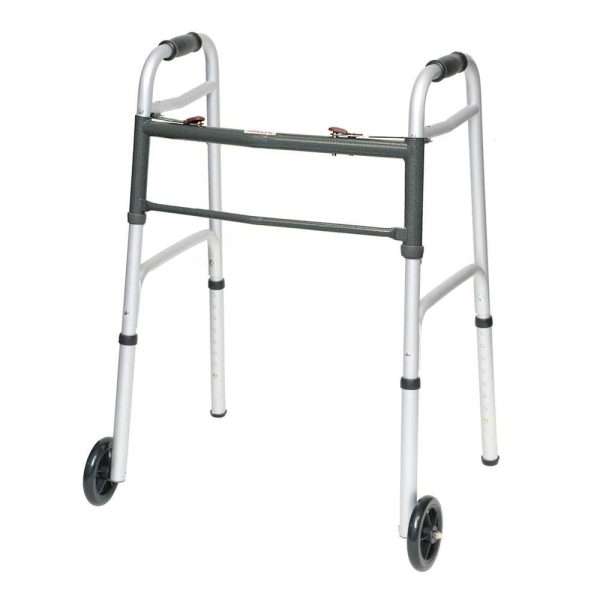 ProBasics Aluminum Two-Button Release Folding Junior Walker With 5" Wheels
