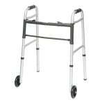ProBasics Aluminum Two-Button Release Folding Walker With Wheels