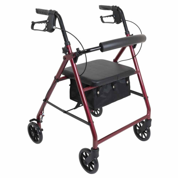 ProBasics Aluminum Rollator Lightweight Seat Walker with Wheels 300 lb Capacity