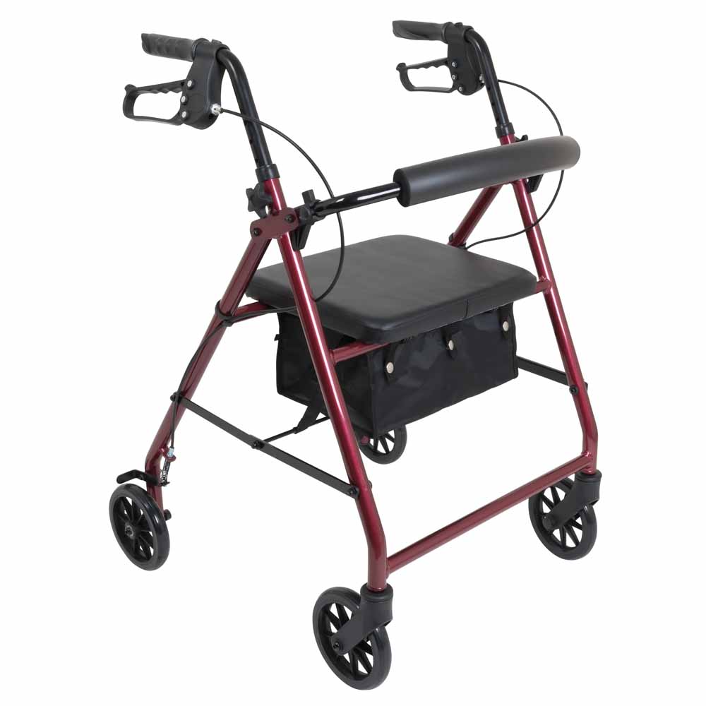 ProBasics Aluminum Rollator Lightweight Seat Walker with Wheels 300 lb Capacity