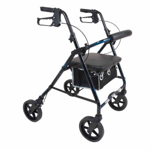 ProBasics Deluxe Aluminum Rollator Lightweight Walker with Seat 300 lb Capacity