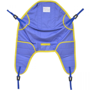 Full body sling for patient lift with padded legs and head support