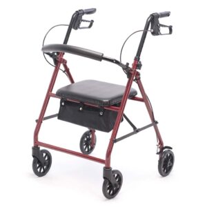 Protekt Steel Rollator – Lightweight Rollator Walker with Seat 350 lb Capacity