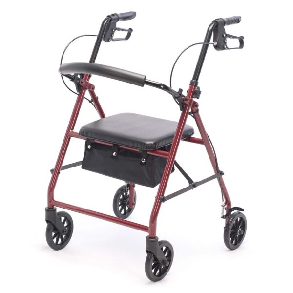 Protekt Steel Rollator – Lightweight Rollator Walker with Seat 350 lb Capacity