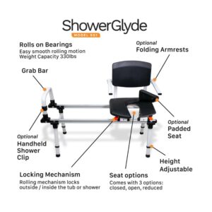ShowerGlyde SG1 Sliding Transfer Bench for Shower & Tub – Safe & Easy Bathroom Access - Image 4