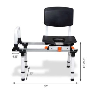 ShowerGlyde SG3 Sliding Transfer Bench – Extra Long Rail for Wider Bathtubs - Image 5