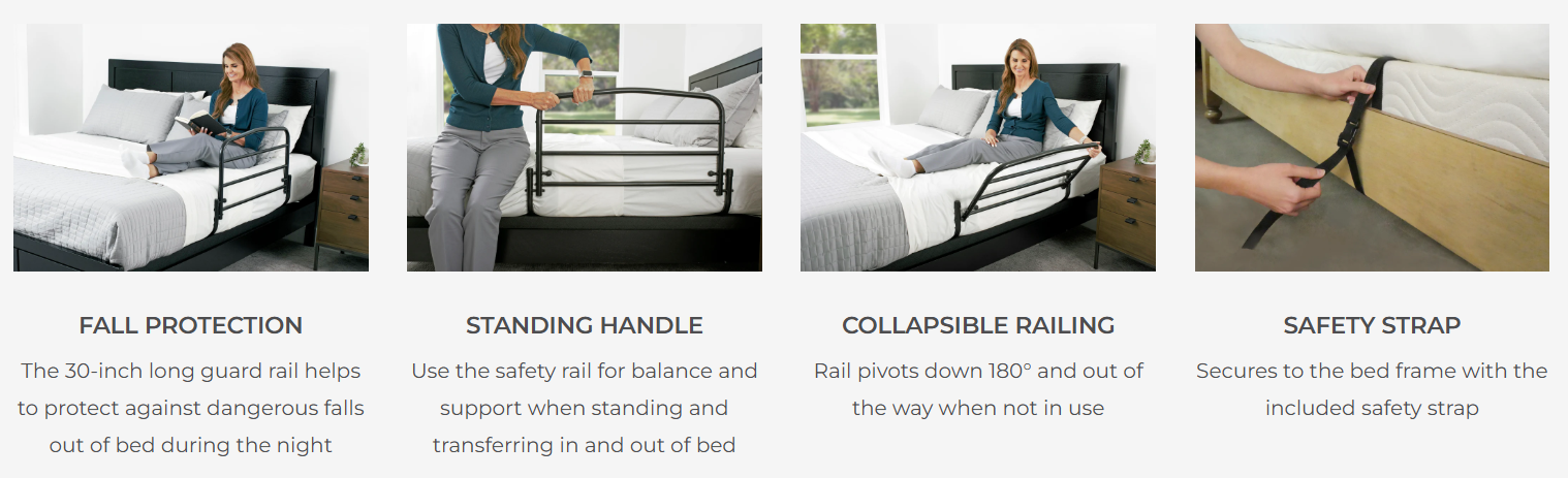 Stander 30-Inch Safety Bed Assist Rail for Elderly – Folding Bed Rail for Fall Prevention 16 Screenshot of features for Safety Bed Rail Screenshot of features for Safety Bed Rail