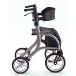 COMODITÀ Siena all terrain rollator walker with extra-large 12-inch wheels, comfortable seat, solid PU tires, and folding frame for indoor and outdoor mobility