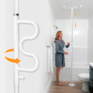Stander Wonder Pole Plus floor to ceiling grab bar with rotating security pole grab bar for elderly fall prevention and safer home transfers