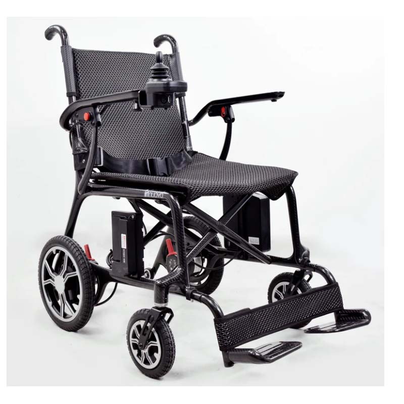 Top Medical Lightweight Foldable Electric Wheelchair in Black